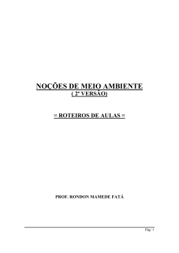 NOÇÕES DE MEIO AMBIENTE