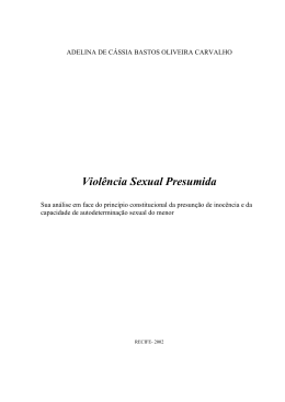 Viol&ecirc;ncia Sexual Presumida - Liber