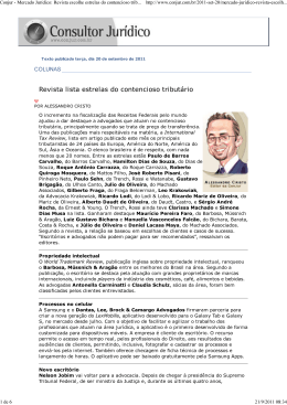 Revista escolhe estrelas do contencioso tribut&aacute;rio