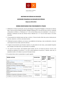 MESTRADO EM CI&Ecirc;NCIAS DA EDUCA&Ccedil;&Atilde;O SUPERVIS&Atilde;O