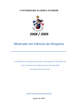 Mestrado em Ciências do Desporto - uBibliorum