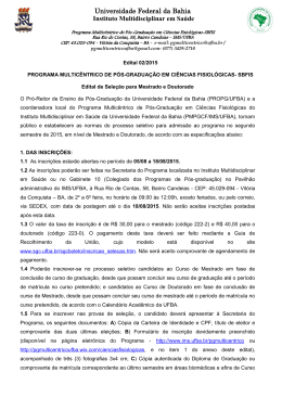 Edital - Instituto Multidisciplinar em Sa&uacute;de