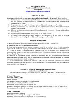 Plano de estudos - Universidade do Algarve
