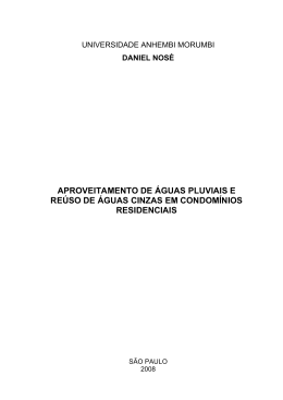 aproveitamento de &aacute;guas pluviais e re&uacute;so de &aacute;guas cinzas em