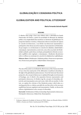 Globaliza&ccedil;&atilde;o e cidadania pol&iacute;tica