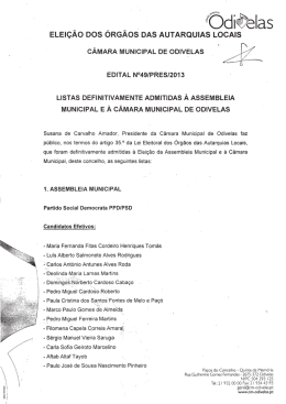 Documento das Listas em formato PDF