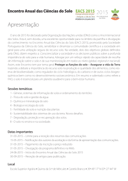 Encontro Anual das Ci&ecirc;ncias do Solo