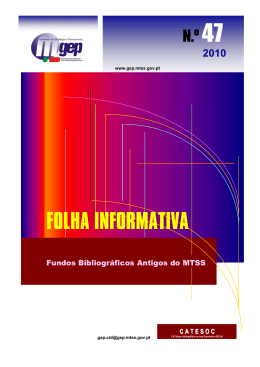 FOLHA INFORMATIVA - Gabinete de Estrat&eacute;gia e Planeamento