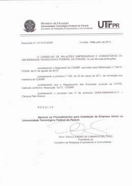 Procedimentos para Instala&ccedil;&atilde;o de Empresa J&uacute;nior