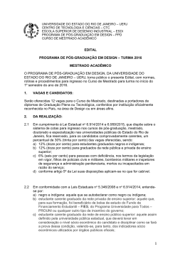 Edital Mestrado 2016 - PPD ESDI
