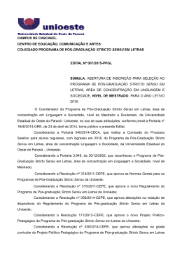 Edital 007-2015-PPGL - Abertura de sele&ccedil;&atilde;o para alunos regulares