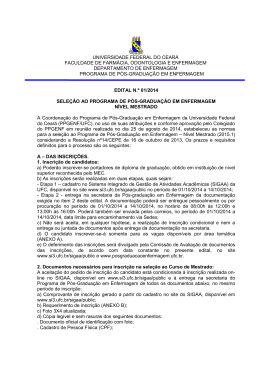 EDITAL N - UFC - P&oacute;s-Gradua&ccedil;&atilde;o em Enfermagem