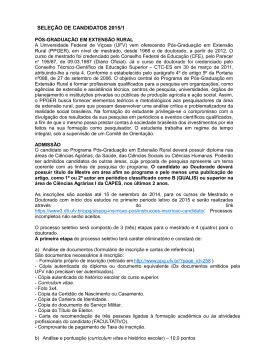 Edital de Processo Seletivo PPGER 2015-I - Extens&atilde;o Rural