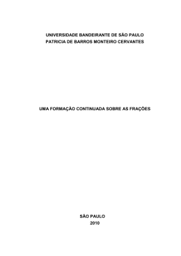 Uma formação continuada sobre as frações