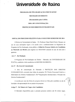 Edital do Processo Seletivo