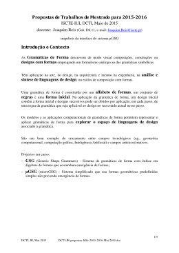 Propostas de Trabalhos de Mestrado para 2015