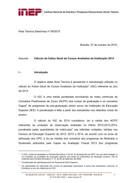 Nota Técnica Daes/Inep nº 59/2015 Brasília, 27 de outubro de 2015