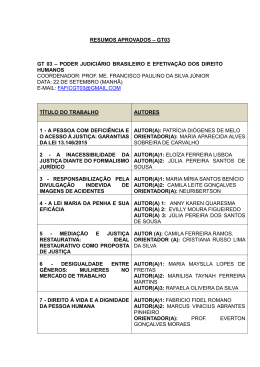 RESUMOS APROVADOS &ndash; GT03 GT 03 &ndash; PODER