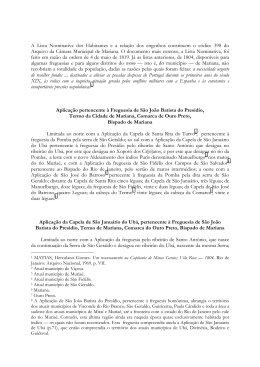 A Lista Nominativa dos Habitantes e a rela&ccedil;&atilde;o dos engenhos