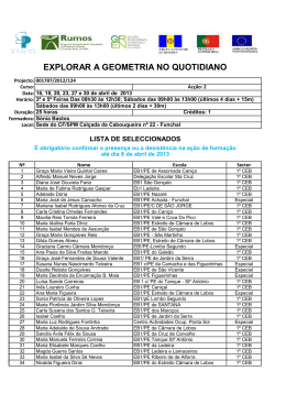 Explorar a Geometria no quotidiano (16, 18, 20, 23, 27 e 30 de abril