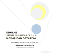 INFORME - Facultad de Ciencias Exactas, Qu&iacute;micas y Naturales