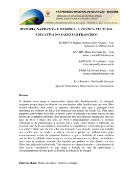 a prática cultural educativa no baixo são francisco
