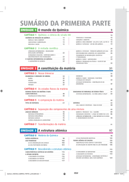 suM&Aacute;RIo DA PRIMEIRA PARTE