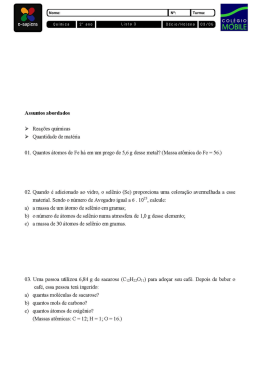 Rea&ccedil;&otilde;es qu&iacute;micas e quantidade de mat&eacute;ria