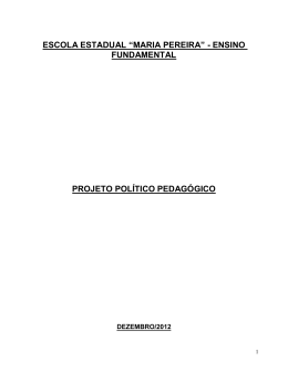 ESCOLA ESTADUAL &ldquo;MARIA PEREIRA&rdquo;