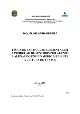 F&Iacute;SICA DE PART&Iacute;CULAS ELEMENTARES: A - Unifal-MG