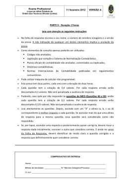 Avaliação profissional - Ordem dos Contabilistas Certificados