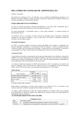 RELATÓRIO DO CONSELHO DE ADMINISTRAÇÃO