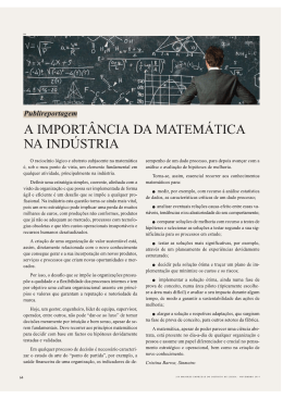 A IMPORTÂNCIA DA MATEMÁTICA NA INDÚSTRIA