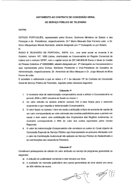 ADITAMENTO AO CONTRATO DE CONCESS&Atilde;O GERAL