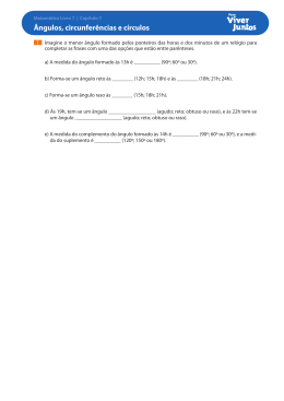 &Acirc;ngulos, circunfer&ecirc;ncias e c&iacute;rculos