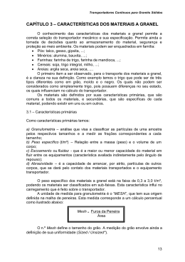 caracter&iacute;sticas dos materiais a granel