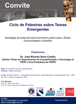 Convite Palestra - Dr. José Ricardo Roriz Coelho