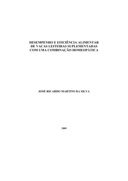 desempenho e efici&ecirc;ncia alimentar de vacas leiteiras