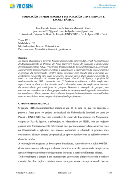 FORMA&Ccedil;&Atilde;O DE PROFESSORES E INTEGRA&Ccedil;&Atilde;O UNIVERSIDADE