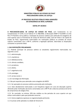 EDITAL PROCESSO SELETIVO 2015 THE