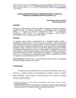 164 O PODER DE INVESTIGA&Ccedil;&Atilde;O DO MINIST&Eacute;RIO P&Uacute;BLICO