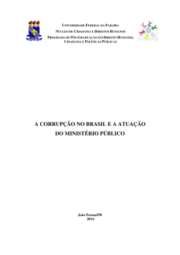 a corrup&ccedil;&atilde;o no brasil e a atua&ccedil;&atilde;o do minist&eacute;rio p&uacute;blico
