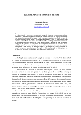 E-LEARNING: REFLEXÕES EM TORNO DO CONCEITO Maria João