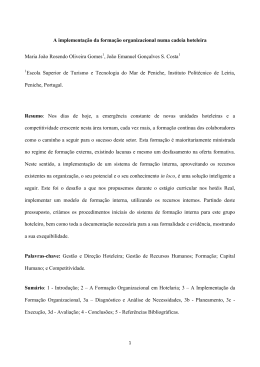 A implementa&ccedil;&atilde;o da forma&ccedil;&atilde;o organizacional numa cadeia