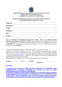 Edital - Minist&eacute;rio do Planejamento, Or&ccedil;amento e Gest&atilde;o