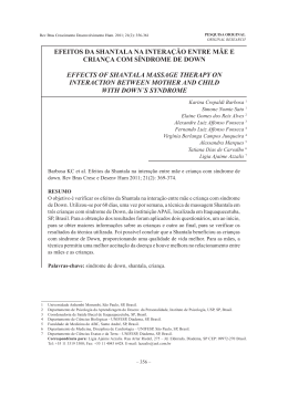 efeitos da shantala na intera&ccedil;&atilde;o entre m&atilde;e e crian&ccedil;a com