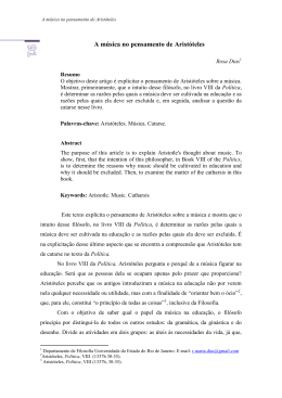 A m&uacute;sica no pensamento de Arist&oacute;teles
