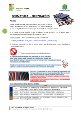 Orienta&ccedil;&atilde;o Formaturas - C&acirc;mpus Curitiba