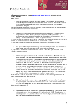 D&uacute;vidas Concurso 003 - de 13/09 a 25/09