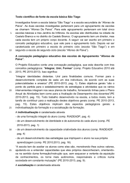 Texto cient&iacute;fico de fonte da escola b&aacute;sica S&atilde;o Tiago Investigados